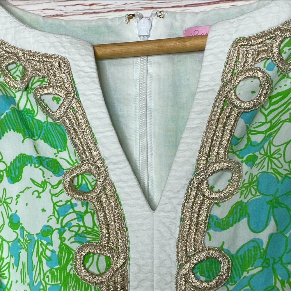 Lilly Pulitzer Janice Shift Dress in Limeade It’s a Zoo Sz 00 - Picture 7 of 14
